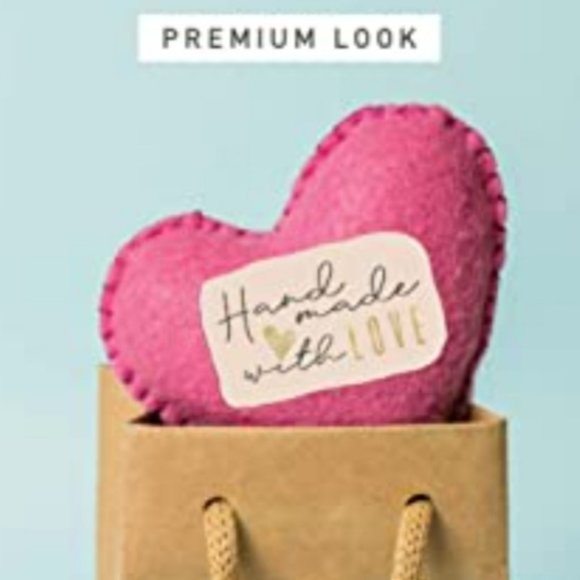 100 HANDMADE WITH LOVE Business Stickers Special Cut 1.75" x 2.75" - Picture 4 of 10